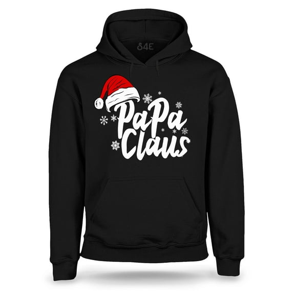 S4E Men's Papa Claus Santa Hat Christmas Hoodie Sweatshirts X-Large Black
