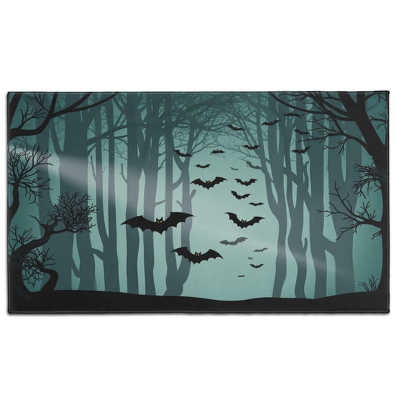 Spider Bat Non-Slip Door Mat - Innovative Design x Inch Halloween Pumpkin Absorbing Throw Rugs Layered Door Mats for Entryway Porch Entryway Kitchen