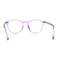 thumbnail image 2 of Round Keyhole Thin Plastic Horn Rim Blue Light Filtering Computer Glasses Purple, 2 of 4
