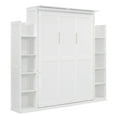 thumbnail image 4 of Voqoomkl Full Murphy Bed with Shelves and Under Bed Storage, Solid Wood/MDF (White), 4 of 9