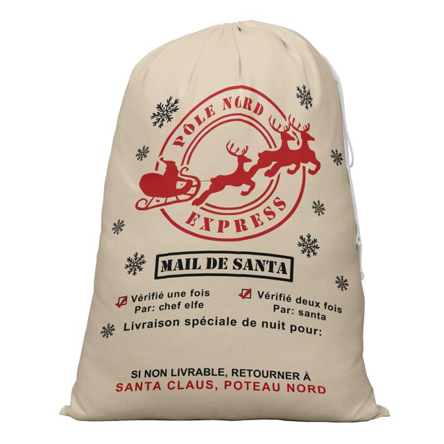 Printtoo Pack Of 2 Pcs Xmas Presents Storage Bags Large Santa Gift Sack With Drawstring Christmas Party Favor 27x20 Inch
