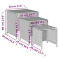 thumbnail image 4 of vidaXL Nesting Tables 3 pcs Brown Poly Rattan, 4 of 4