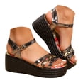 thumbnail image 2 of MKLEKYY Sandalias de Mujer Con Estampado de Verano para Mujer, Sandalias Informales Con Punta Abierta y Cuñas, Cómodas Sandalias de Playa, 2 of 4