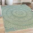 thumbnail image 1 of Mandala Decorative Rug, Abstract Floral Design with Themes Native South East Folkloric Illustration, Quality Carpet for Bedroom Dorm and Living Room, 6 Sizes, Laurel Green, by Ambesonne, 1 of 4