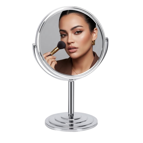 Double Sided Makeup Mirror with 3X Magnification - 7 Inch Swivel, Portable, Tabletop Vanity Mirror