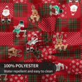 thumbnail image 4 of CurioCo 60 Inch Round Vinyl Tablecloth - Waterproof Wipeable Christmas Table Cover, Red Holiday Table Decor for Indoor & Outdoor Use, 4 of 8