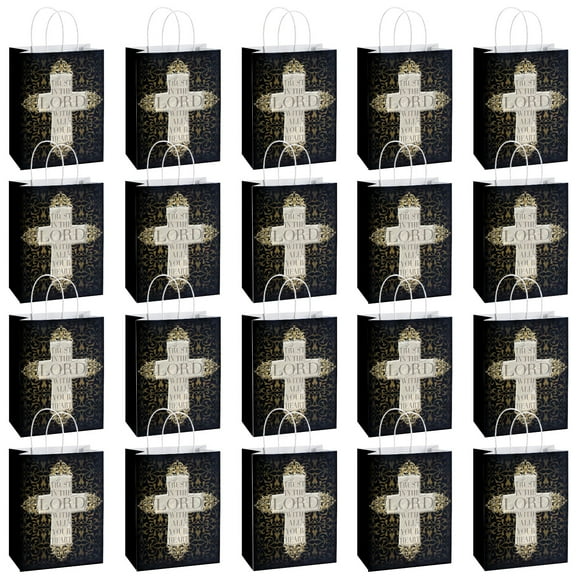 YAHAFEPY 20Pcs Christian Theme Party Bags, Party Favor Bags,Birthday Party Decorations, With Handles Favor Bags Candy Gift Bags for Adults BoyGirls Birthday Party