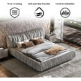 thumbnail image 4 of Tabaray Modern Bed Frame King Size, Upholstered King Bed Frame with Headboard, Removable Cushion Solid Wood Platform Bed for 6"-12" Heights of Mattress, Removable Covers for Bedroom,  Light Gray, 4 of 9
