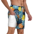 thumbnail image 3 of Picia Sunflowers pattern Mens Swim Trunks with Compression Liner Stretch Beach Shorts Quick Dry with Zipper Pockets No-Chafing Board Shorts-Medium, 3 of 9