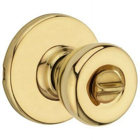 Kwikset Tylo Bed/Bath Knob,Polished Brass, 93001-870