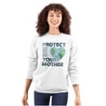 thumbnail image 3 of Love Your Mother Earth Cute Go Green Unisex Plus Fleece Graphic Sweatshirt Brisco Brands 2X, 3 of 5