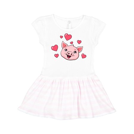 

Inktastic Cute Pig with Hearts Gift Toddler Girl Dress