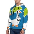 thumbnail image 2 of KLL Goose Holding an Umbrella Print Mens Hoodie Long Sleeve Casual Pullover Hooded Sweatshirt Fashion Drawstring Hoodies with Pocket-Small, 2 of 6