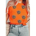 thumbnail image 2 of Women's Orange Thanksgiving Turkey Sequin Graphic T-Shirt – Casual Style for Festive Celebrations | 2XL, 2 of 7