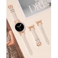 thumbnail image 2 of Wearlizer Leather Band Compatible with Samsung Galaxy Watch 9/8 40mm 44mm & Watch 8 Classic 46mm, Slim Dressy Leather Strap for Women with C-Shape Metal Buckle, No Gap One-Click Band, 2 of 6