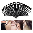 thumbnail image 4 of 50 dilatadores de acrílico unisex para oreja, dilatadores de oreja, piercings (negros), 4 of 8