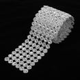 thumbnail image 1 of Ruban en Maille Diamant 5 Yards/rouleau 6 Rangées Maille Argentée Ruban en Strass Haute Précision, 1 of 5
