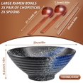 thumbnail image 2 of Juego de cuencos de cerámica para ramen YTLEMON de 2 x 1000 ml con utensilios y recetas, 2 of 7