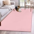 thumbnail image 2 of Pink Large Area Rugs for Bedroom Living Room, Soft Non Slip Carpet Bedside Rug, Farmhouse Pink Decor Rectangular Floor Cover Kitchen Accent Rug 3'x5' for Dining Room/Office, 2 of 9