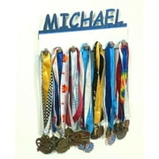 Custom Personalized Name Made to Order Custom Name or Word Medal Holder, Awards Display Organizer Hanger Rack with Hooks for 60+ Medals, Ribbons, Sports Of A Kind Made To Order With Your Name On It.