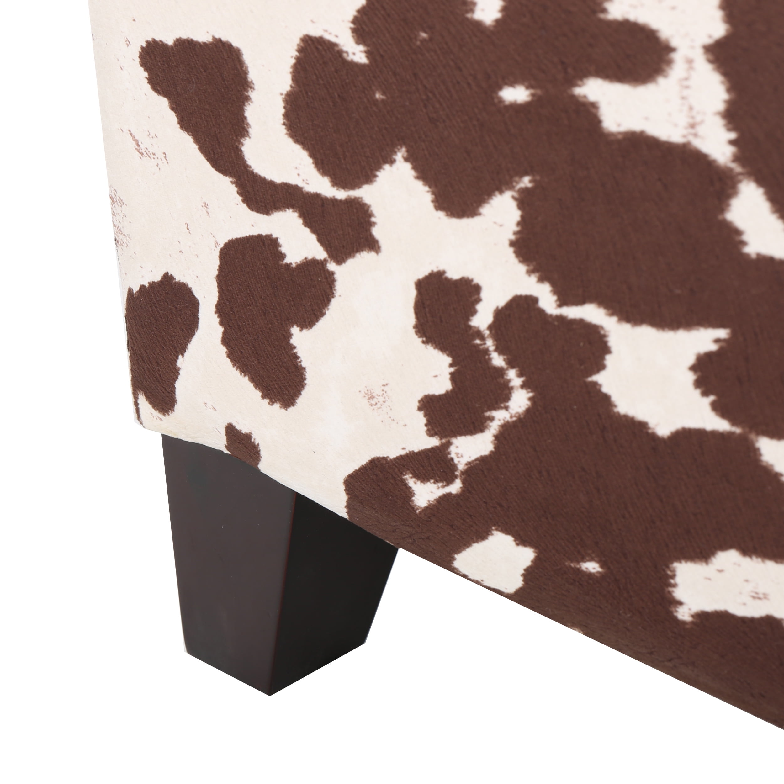 GDF Studio Delray Contemporary Upholstered Storage Ottoman, Cow Print Velvet