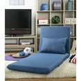 thumbnail image 2 of Relaxie Blue Linen Flip Chair - Sleeper Dorm Bed Couch Lounger Sofa, 5-Position Adjustable, Convertible, 2 of 9