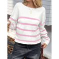 thumbnail image 4 of Suéter Corto de Cuello Redondo para Mujer, Larga, Tejido Grueso, Estilo Jersey, Ideal para Otoño Rosa y L, 4 of 7