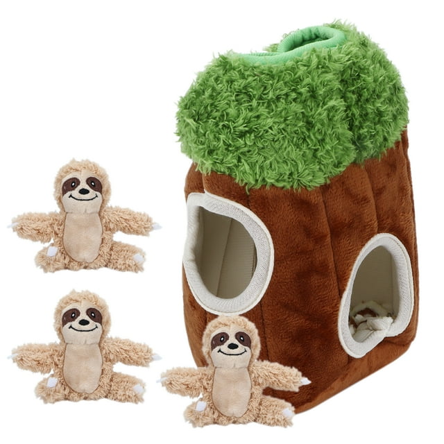 Juguetes interactivos para perros chirriantes, juguetes con agujeros para el tronco del perezoso, juguete para perros que se esconden, juguete para esconder un juguete para perros, experiencia incomparable Jadeshay A
