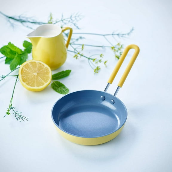 Healthy Ceramic Nonstick Pan, 5" Round, PFAS-, Dishwasher Safe, Stay Cool Handle, Yellow