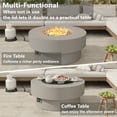 thumbnail image 5 of Wakeyard 32.5 inch Round Propane Fire Pit Table, 50000 BTU, Includes Lava Rock,Gray, 5 of 9