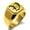 Gold, variant on Stainless Steel Letter V Initial Old English Monogram Engraved Engraved Square Flat Top Biker Style Polished Signet Ring