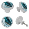 thumbnail image 4 of HemaKayy 4 Pack 1.37" Decorative Cabinet Knobs - Glow-in-the-Dark Drawer Handles - ABS Glass, Elegant Design, Durable & Rust-Resistant for Home Kitchen & Bedroom - Unique Marble Design, 4 of 7