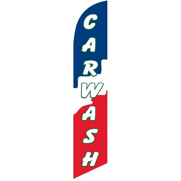 Car Wash blocks Feather Banner Swooper Flag -No Wind Required- Replacement FLAG ONLY