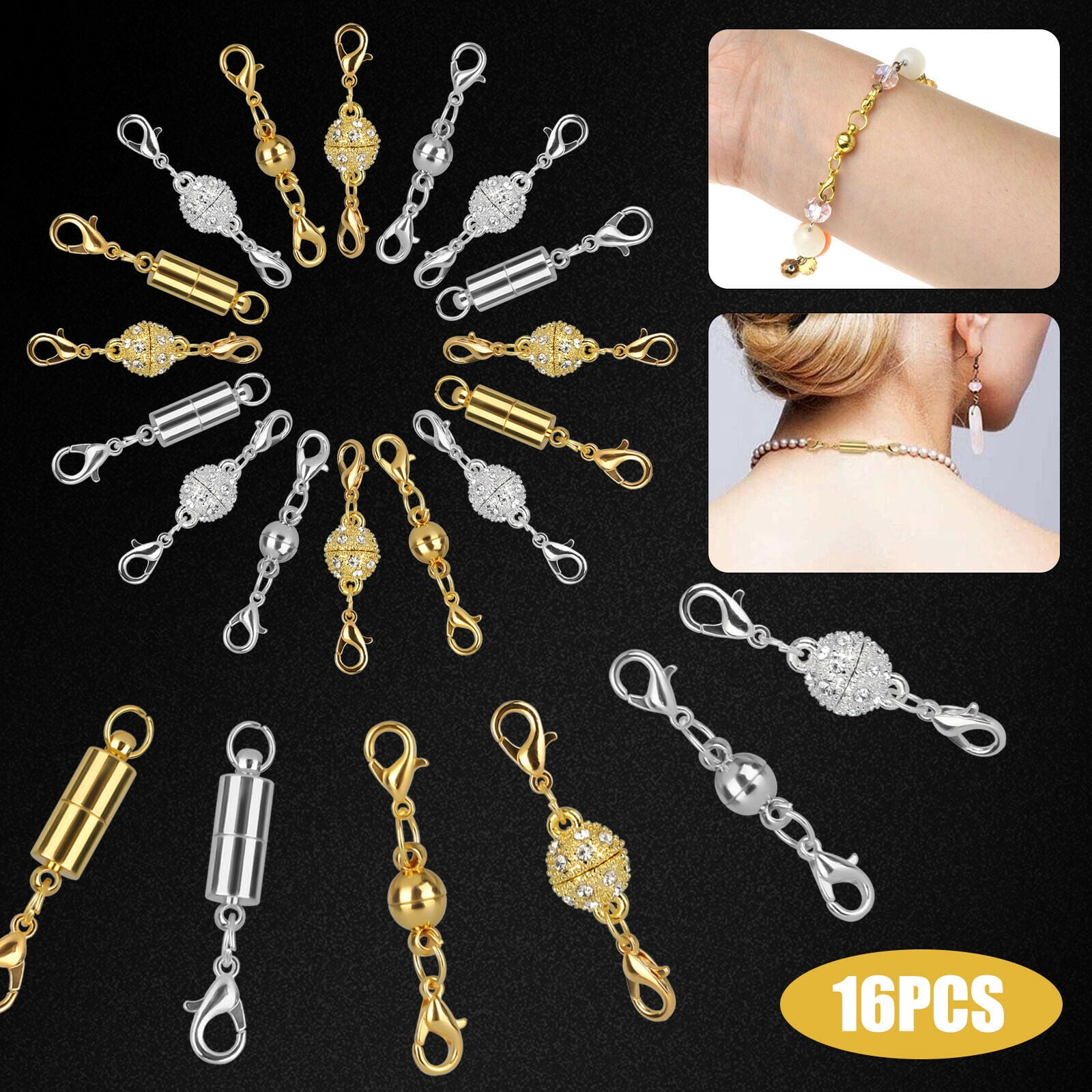 10 pc Magnetic Clasps Hooks Bracelet Necklace Connectors For DIY Jewelry Making 