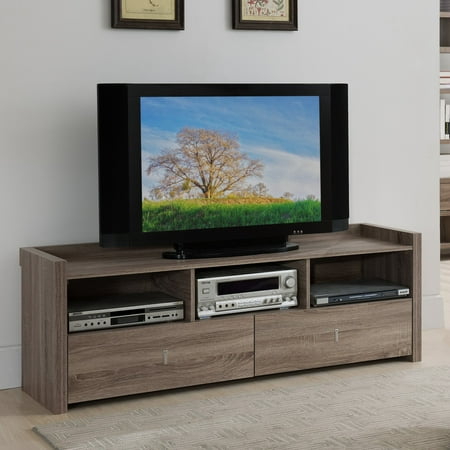 Furniture of America Parker Multi Storage TV Stand - Light Oak