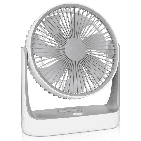 mollie USB Rechargeable Desktop Fan, Wall Mounted Hanging Fan with LED Light and Hook, Speed Adjustable Air Cooler Fan For Home Bedroom, White