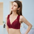 thumbnail image 5 of M-8XL Women Floral Lace Bralette Padded Wireless Bra Wide Shoulder Push Up Plus Size Demi Bra, 5 of 10