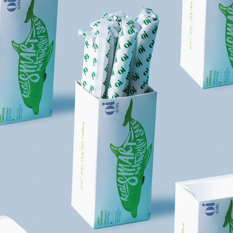 Oi Girl Organic Cotton Tampons, Box of 18 Light Tampons, Cardboard  Applicator 