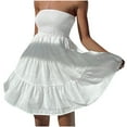 thumbnail image 2 of TopLLC Robe Sans Manches Col Rond Mode Femmes Été Solide Soutien-Gorge Sangle Robe Femmes Robe sur l'Autorisation, 2 of 9