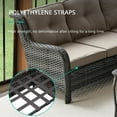 thumbnail image 3 of POCASSY 7PCS Outdoor Furniture Set with 30" Propane Fire Pit Table, Outdoor Conversation Set with All Weather Gray Wicker Sectional Sofa and Swivel Chair for Balcony, Porch, Garden - Gray/Gray, 3 of 10