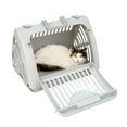 thumbnail image 3 of Vibrant Life One Size Plastic Foldable Hard-Sided Cat Carrier, Gray, 3 of 9