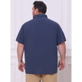 thumbnail image 3 of DARING DIVA Men's Big Tall Summer Casual Short Sleeve Button Down Shirts XL Dark Blue, 3 of 7