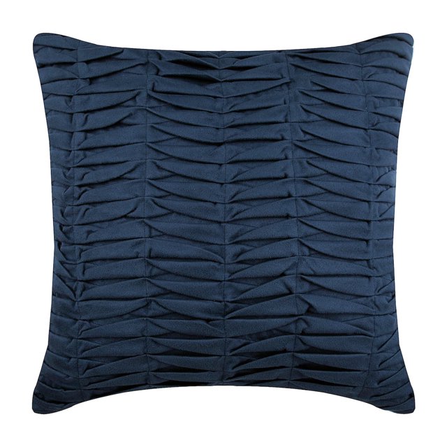Fundas de almohada azules de 30 x 30 cm (12 x 12 pulgadas), con pliegues retorcidos de The HomeCentric, de color liso, modernas, con pliegues azules.