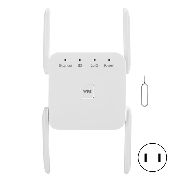 Extensor de rango WiFi Puerto de red Enchufe de pared Relé inalámbrico 1200M Frecuencia dual 100‑240V Enchufe estadounidense