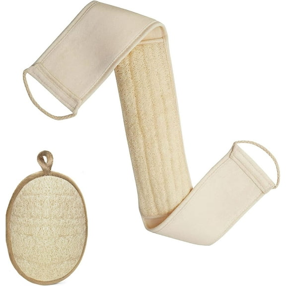 Loofah Exfoliating Back Scrubber, Back Scrubber for Shower with Exfoliating Loofah Pad for Men and Women, Loofah Sponges Deep Clean Deep Clean Relax Your Body (31.5 inch length 4 inch width)