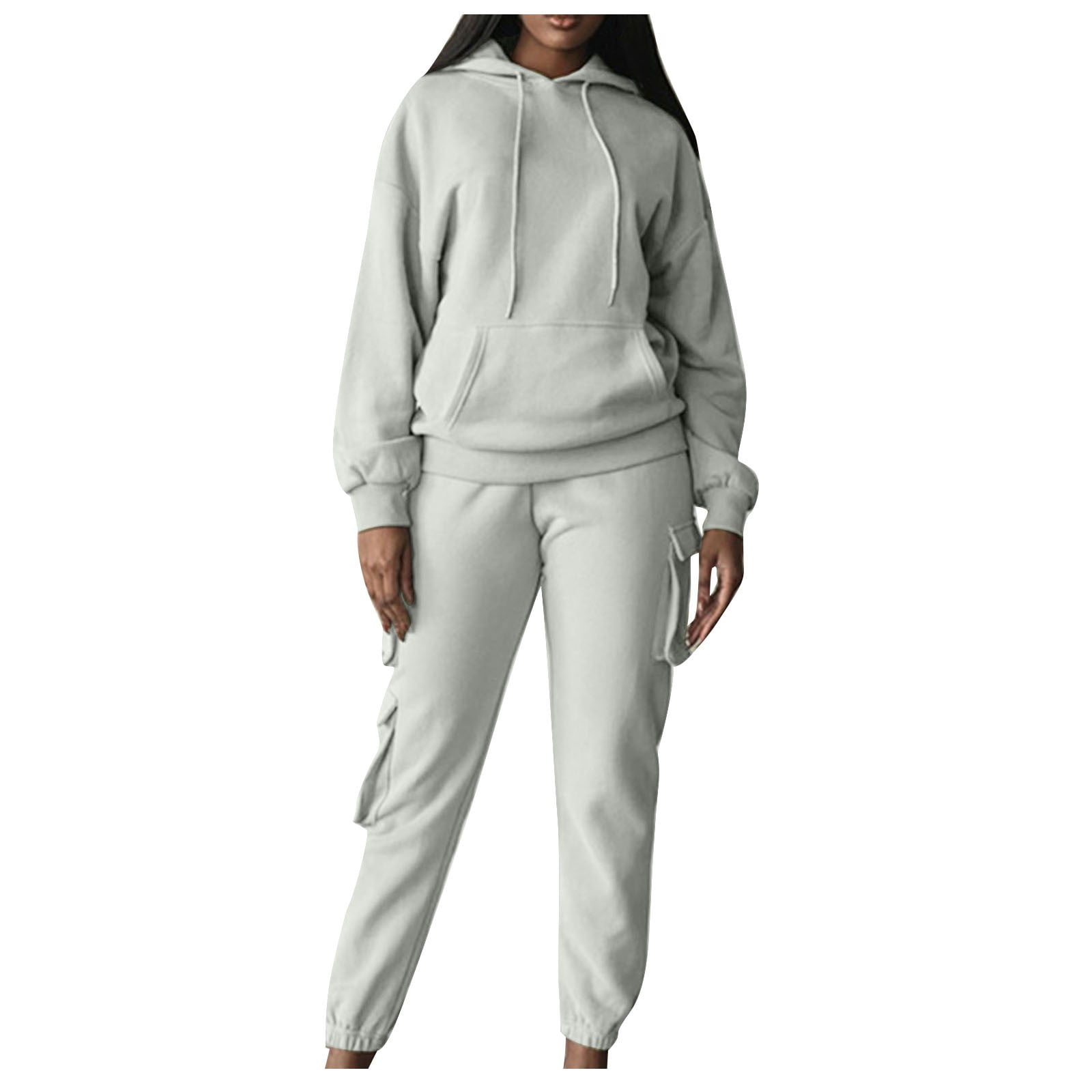 Tracksuit Drawstring QUYUON Womens Tracksuits Drawstring Long Sleeve Sweatshirt Tops and ...