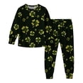 thumbnail image 6 of Girls St Patricks Day Outfit Sets Long Sleeve Green Clover Print Top and Pants Kids Holiday Outfit Sets,Size 11 T, 6 of 9