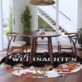 thumbnail image 3 of Large Round Rug 8Ft Washable Non-Slip, Black Christmas Circle Area Rugs for Living Room Bedroom, Santa Snowman Snowflake Gifts Elk Indoor Floor Mats Carpet Runner for Home Decor, 3 of 8