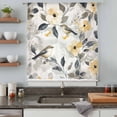 thumbnail image 5 of Yellow Grey Botanical Sheer Curtains 45 Inches Long, Spring Floral Birds Watercolor Light Filering Curtains, Breathable Simi Curtain Privacy Drapes for Kitchen Bathroom Small Window Treatment, 5 of 9