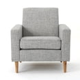 thumbnail image 2 of Benjara Accent Club Chair, Modern Light Gray Padded Seat, Angled Legs, Rubberwood, 2 of 5
